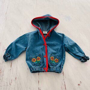 Vintage Ready For R4A Action Floral Embroidered Hooded Jacket Size 24M